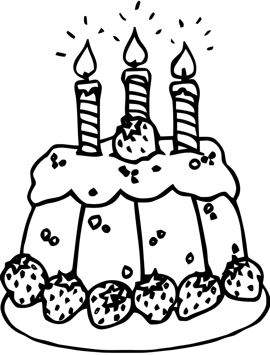 Birthdays coloring page with few details for kids