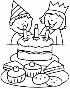 Birthday picture to download and color