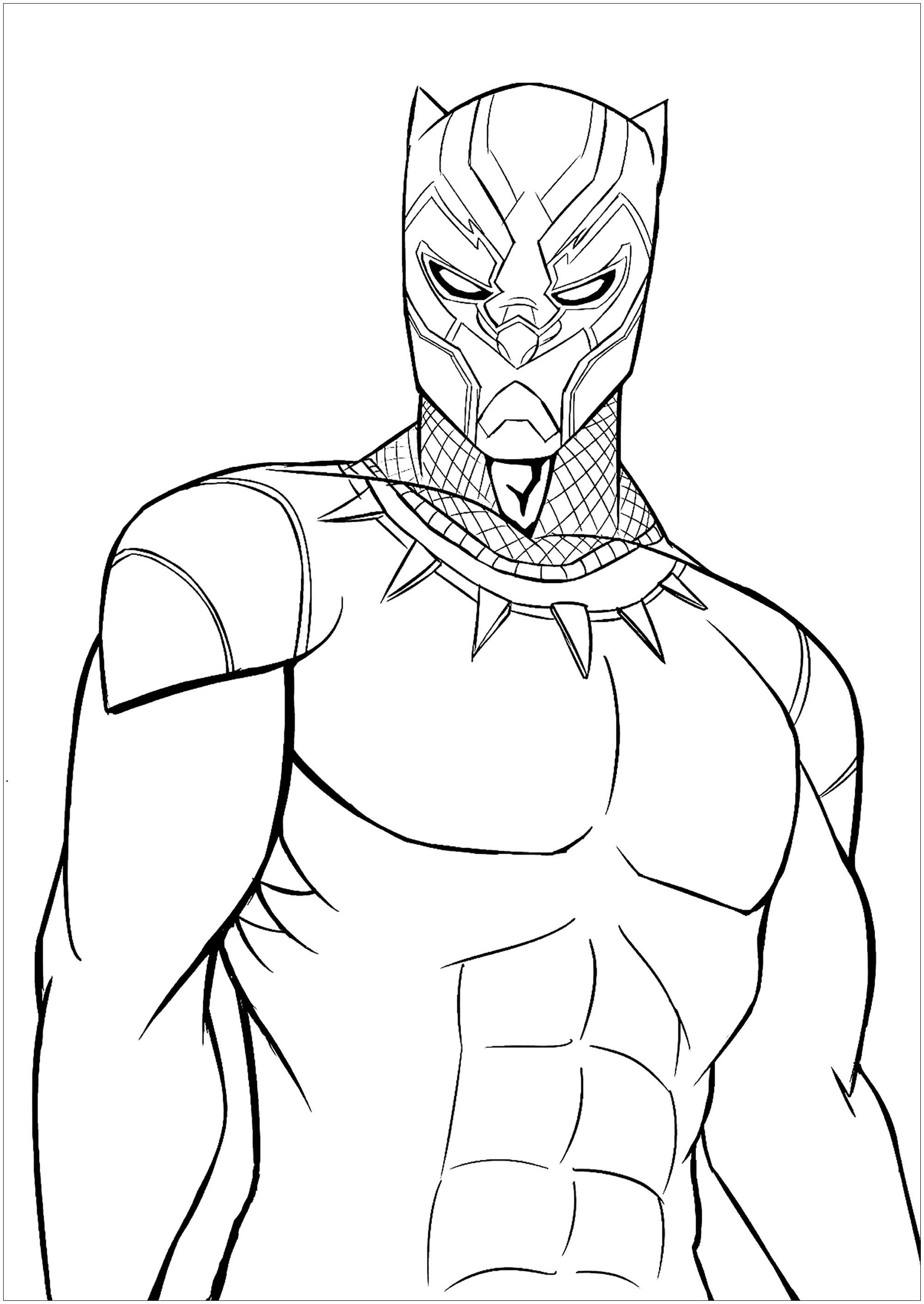 Black Panther coloring page to print and color for free