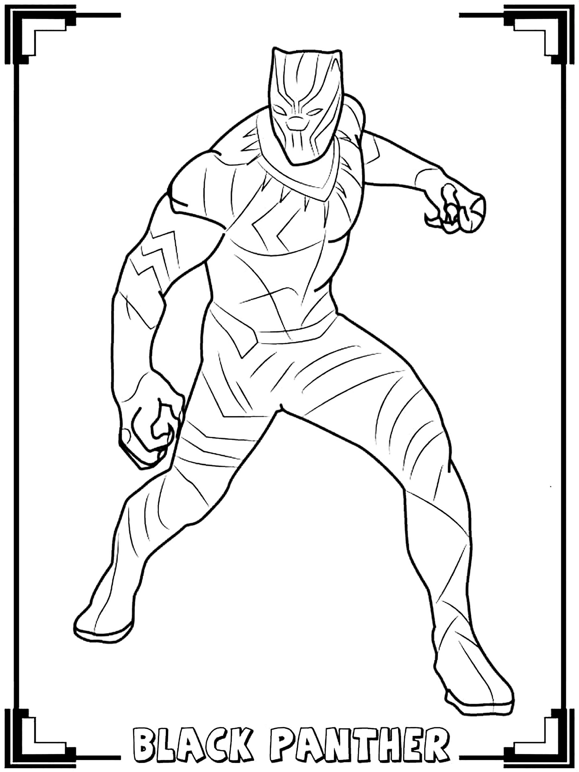 Beautiful Black Panther coloring page to print and color