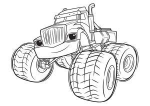 Printable Blaze and the Monster Machines Coloring Page for Kids : Blaze, Axle City's fastest monster machine