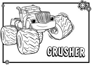 Printable Blaze and the Monster Machines Coloring Page for Kids : Crusher le bolide