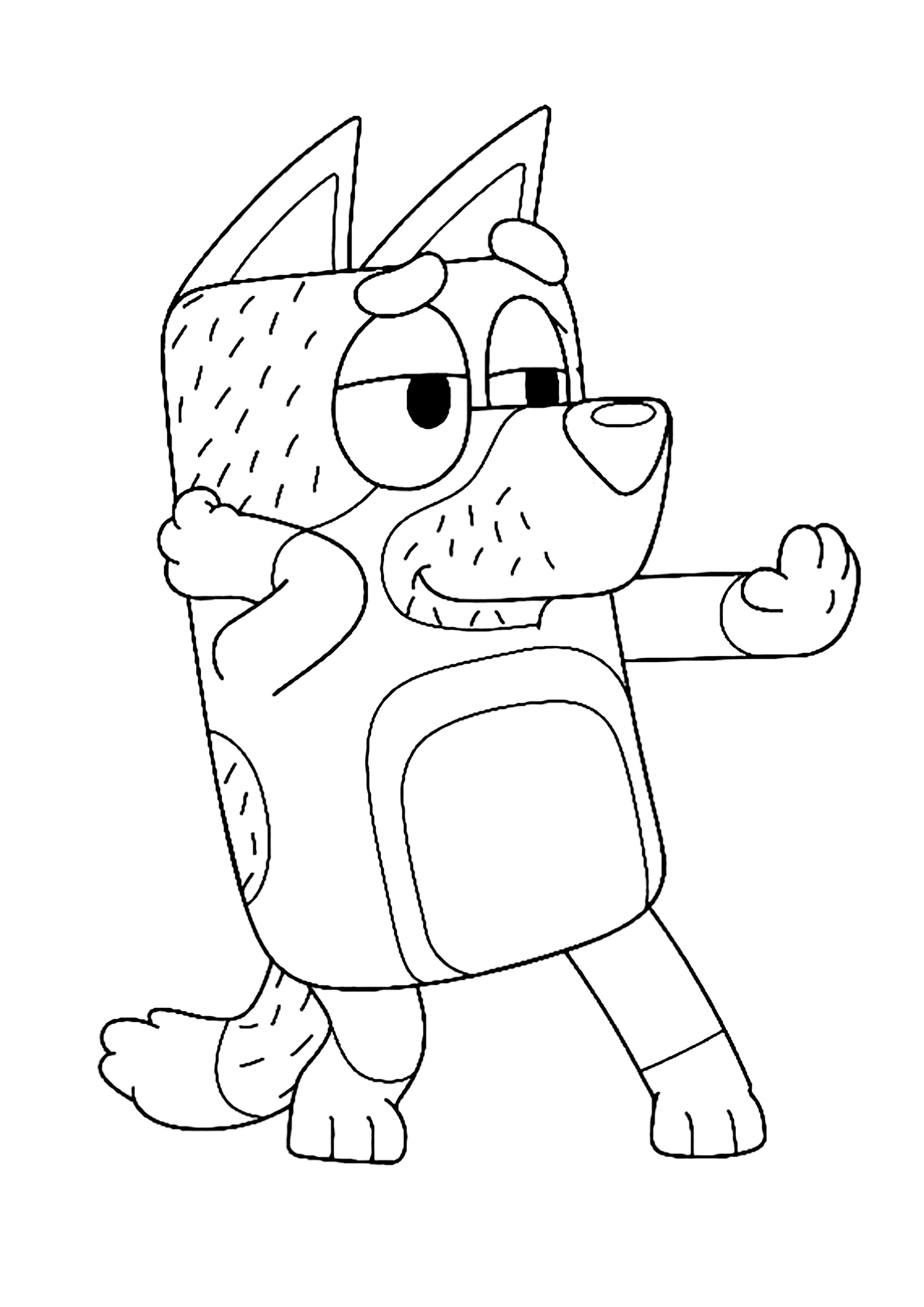 Simple coloring page of Bluey: Bandit