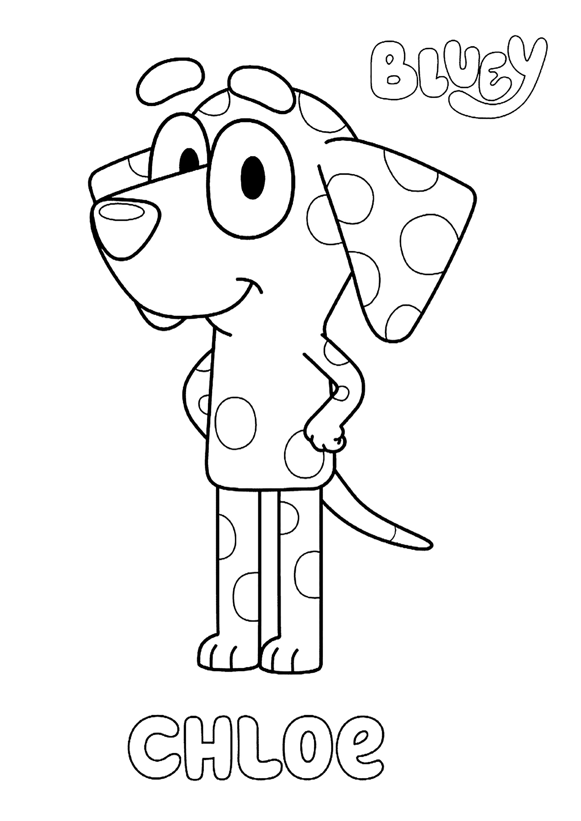 Coloring page with Bluey: Chloé