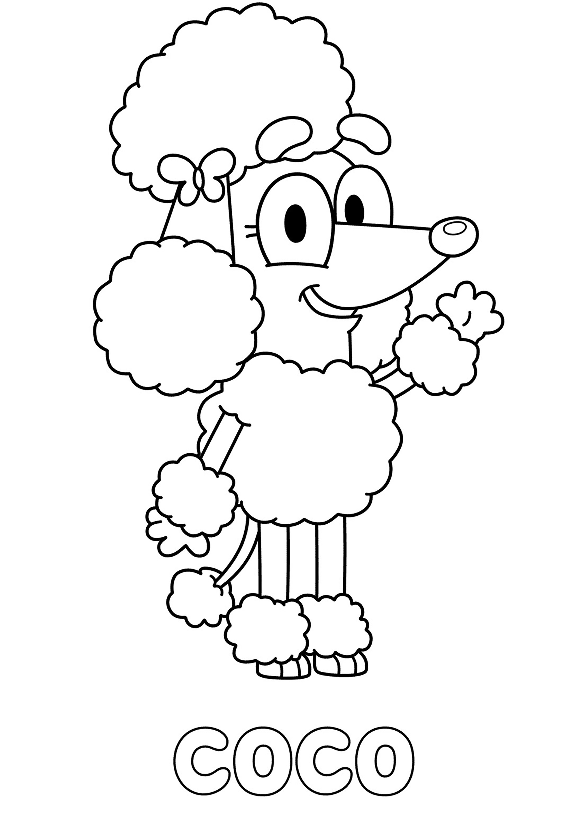 Coloring page with Bluey: Coco