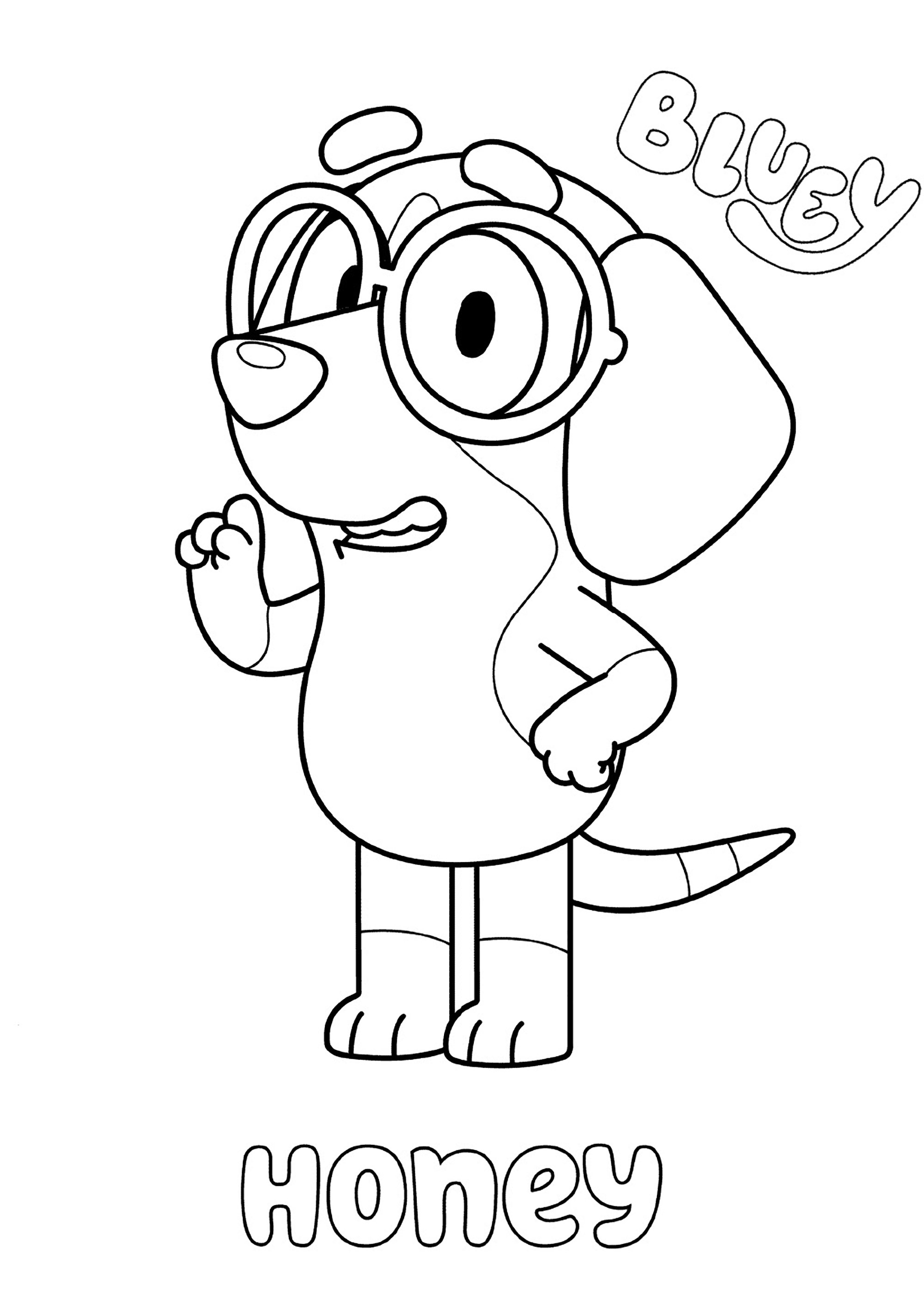 Coloring page with Bluey: Honey