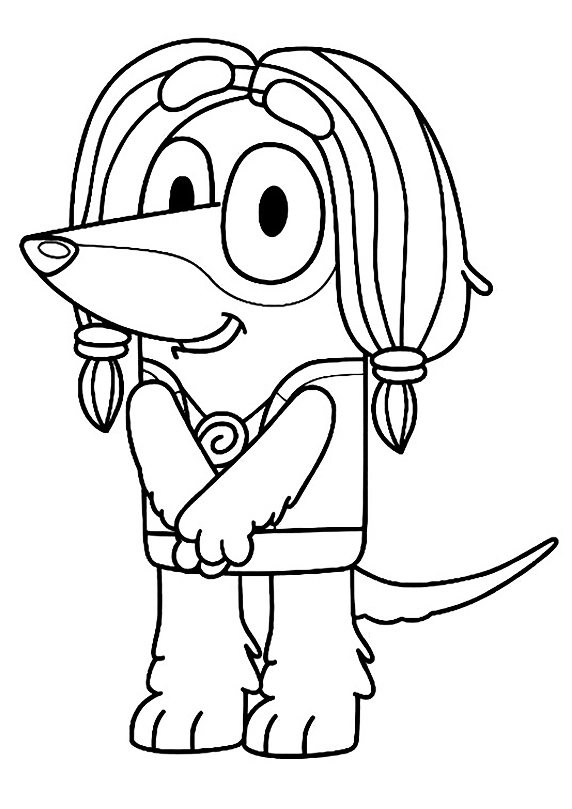 Coloring page with Bluey: Indy