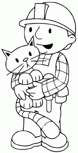 Printable image of Bob the handyman to color (Bob The Builder Coloring Page)