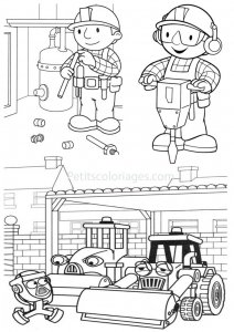 Downloadable coloring pages of Bob the Builder