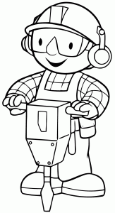 Downloadable coloring pages of Bob the Builder