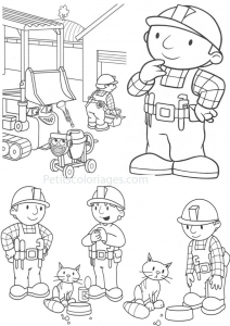 Downloadable coloring pages of Bob the Builder