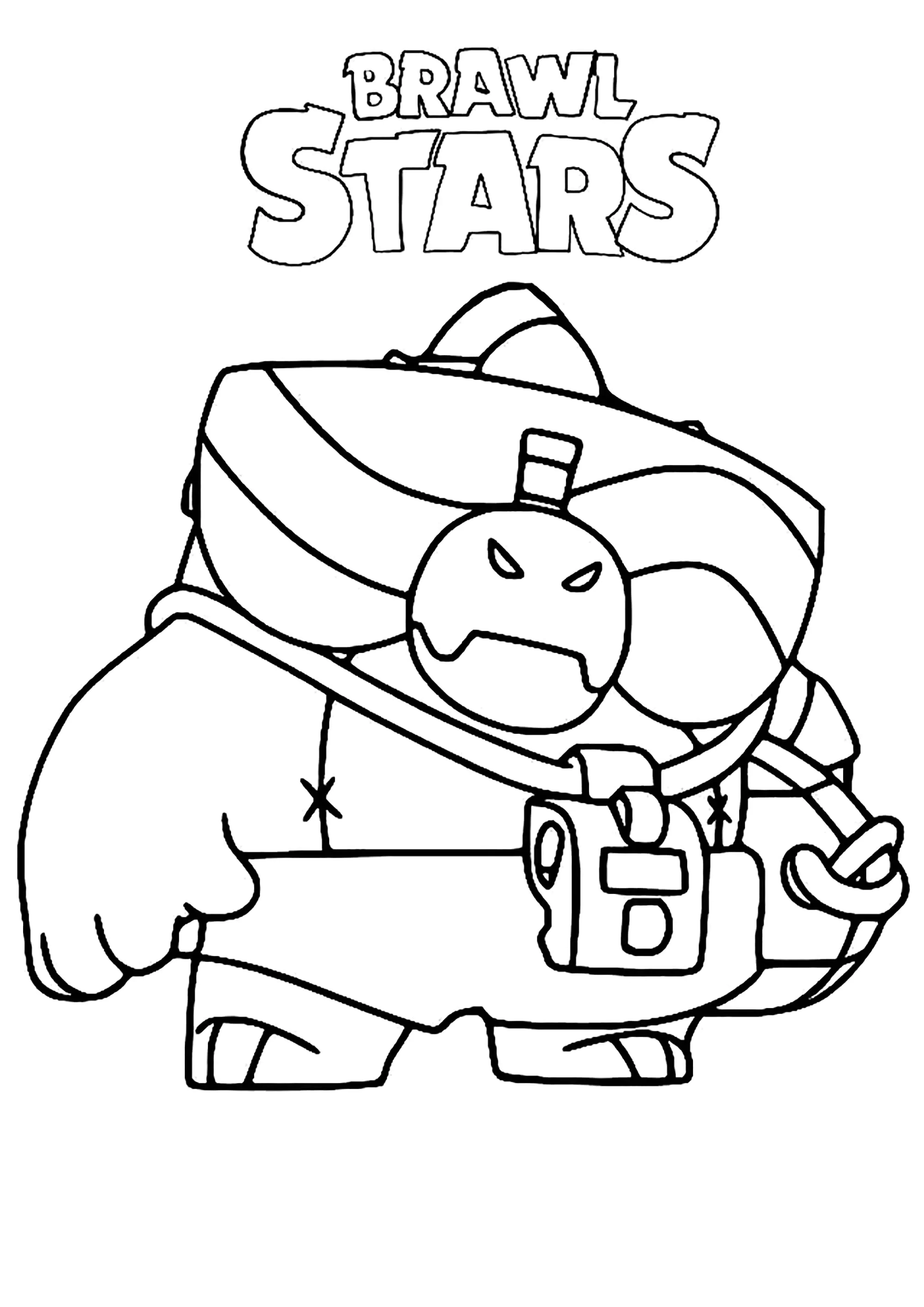 One of Brawl Stars' heroes (Printable Coloring Page for Kids)