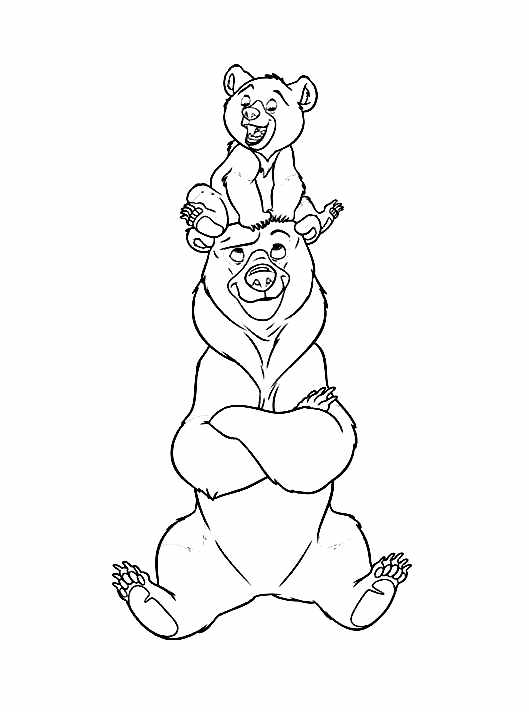 Free coloring pages Brother Bear from Disney