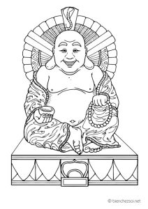 Simple coloring page of Buddha