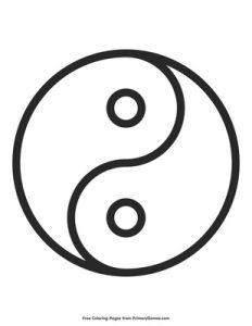 Buddhism : Simple coloring of yin and yang symbols