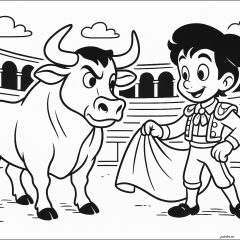 Printable Bull coloring sheets for Kids