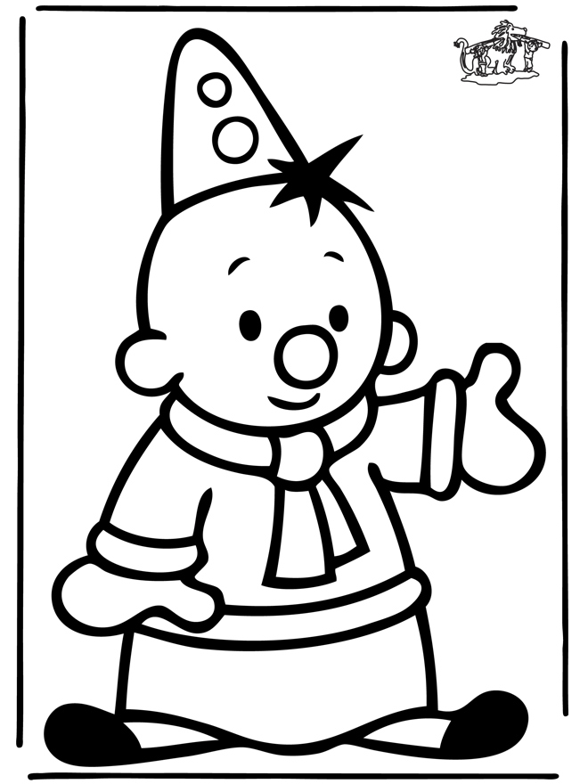 Simple image of Bumba to print and color, free