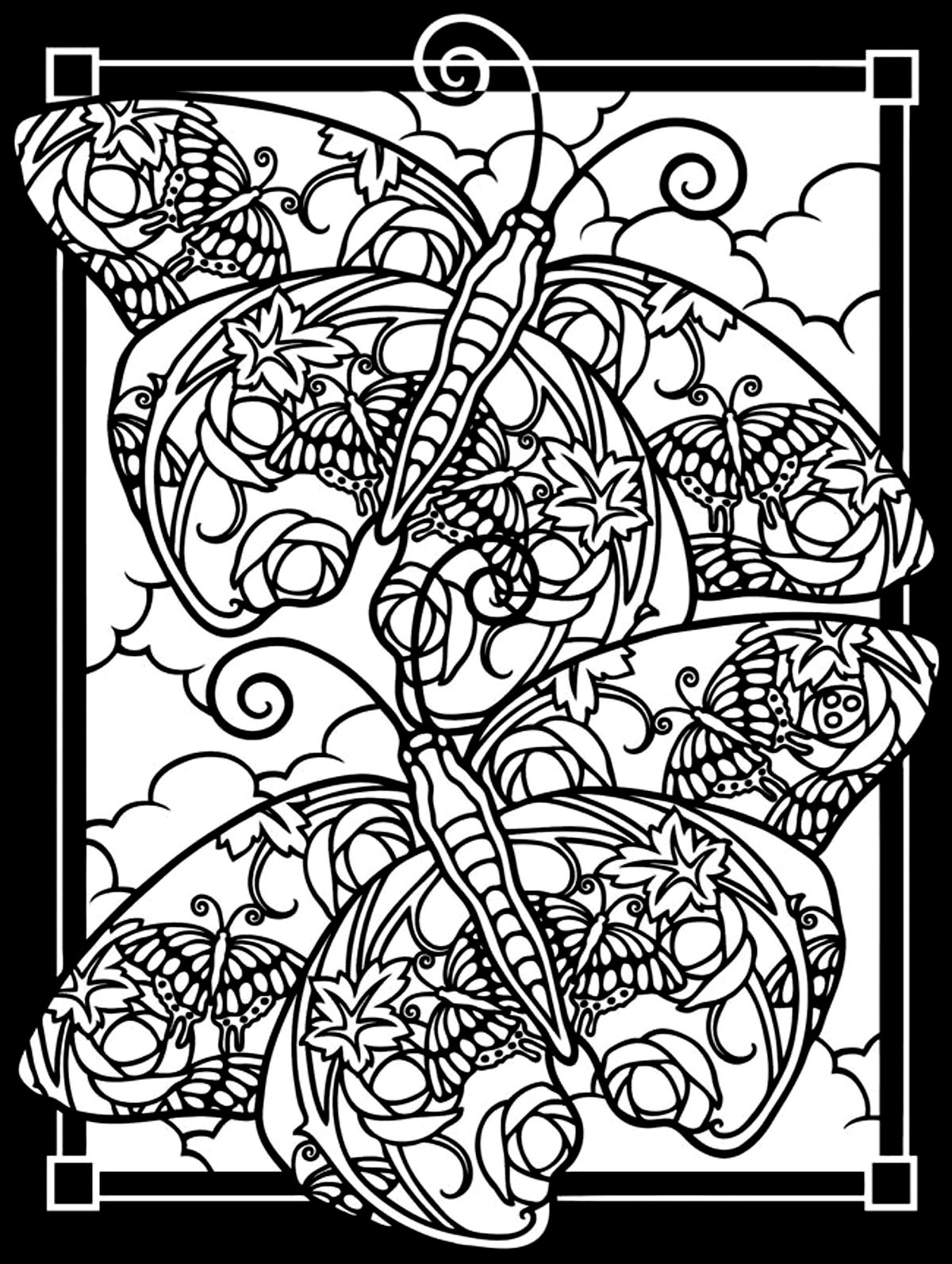 Fun butterflies coloring pages to print and color