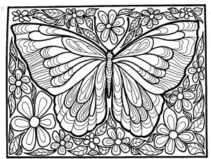 Coloring page butterflies for kids