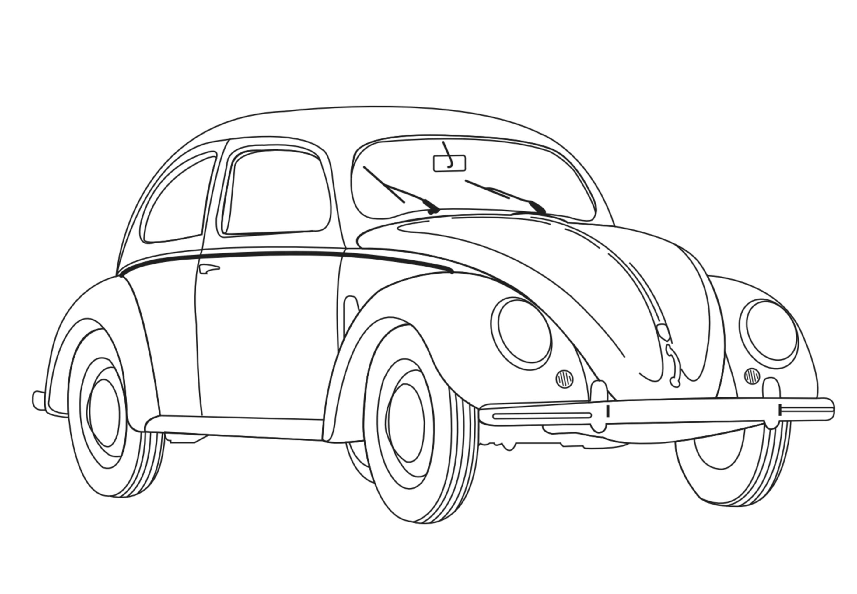 Car to color for kids - Car Kids Coloring Pages