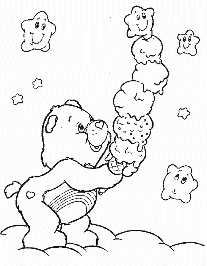Beautiful picture of the Care Bears to print and color