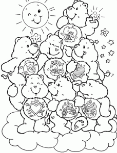 Free Care Bears coloring page to color