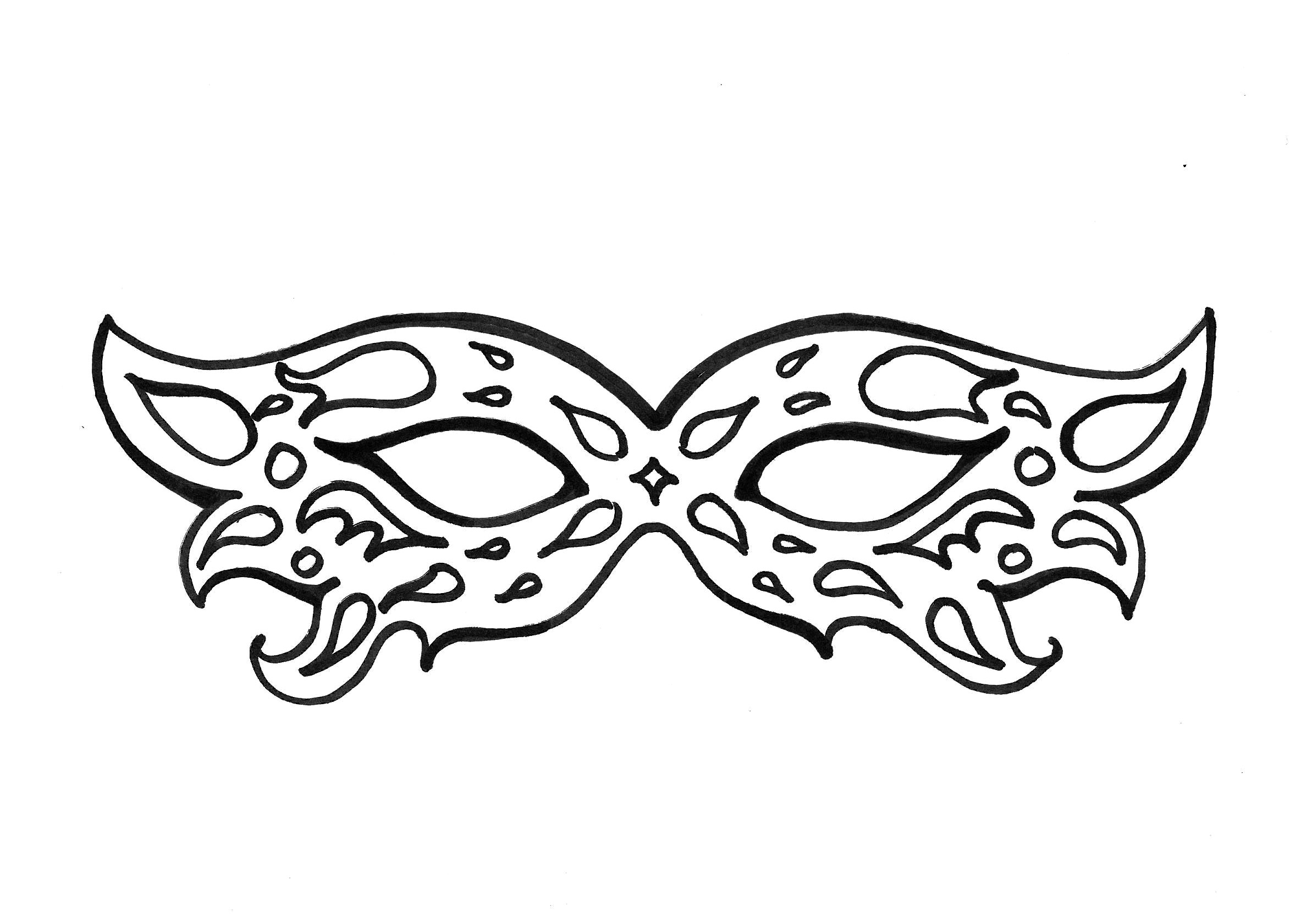 Pretty Carnival mask to color