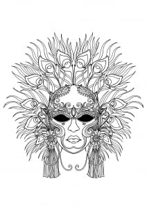 A Mask of the Carnival of Venice to color