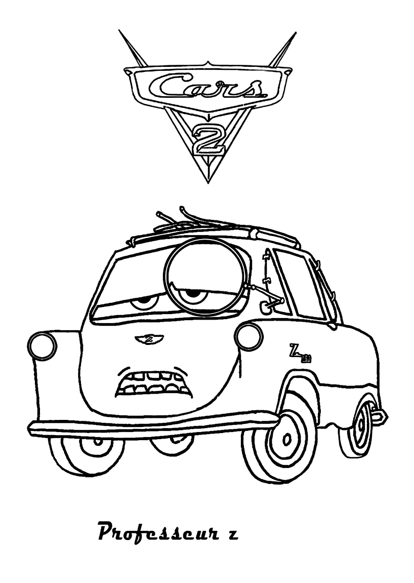 Cars 2 to color for kids - Cars 2 Kids Coloring Pages