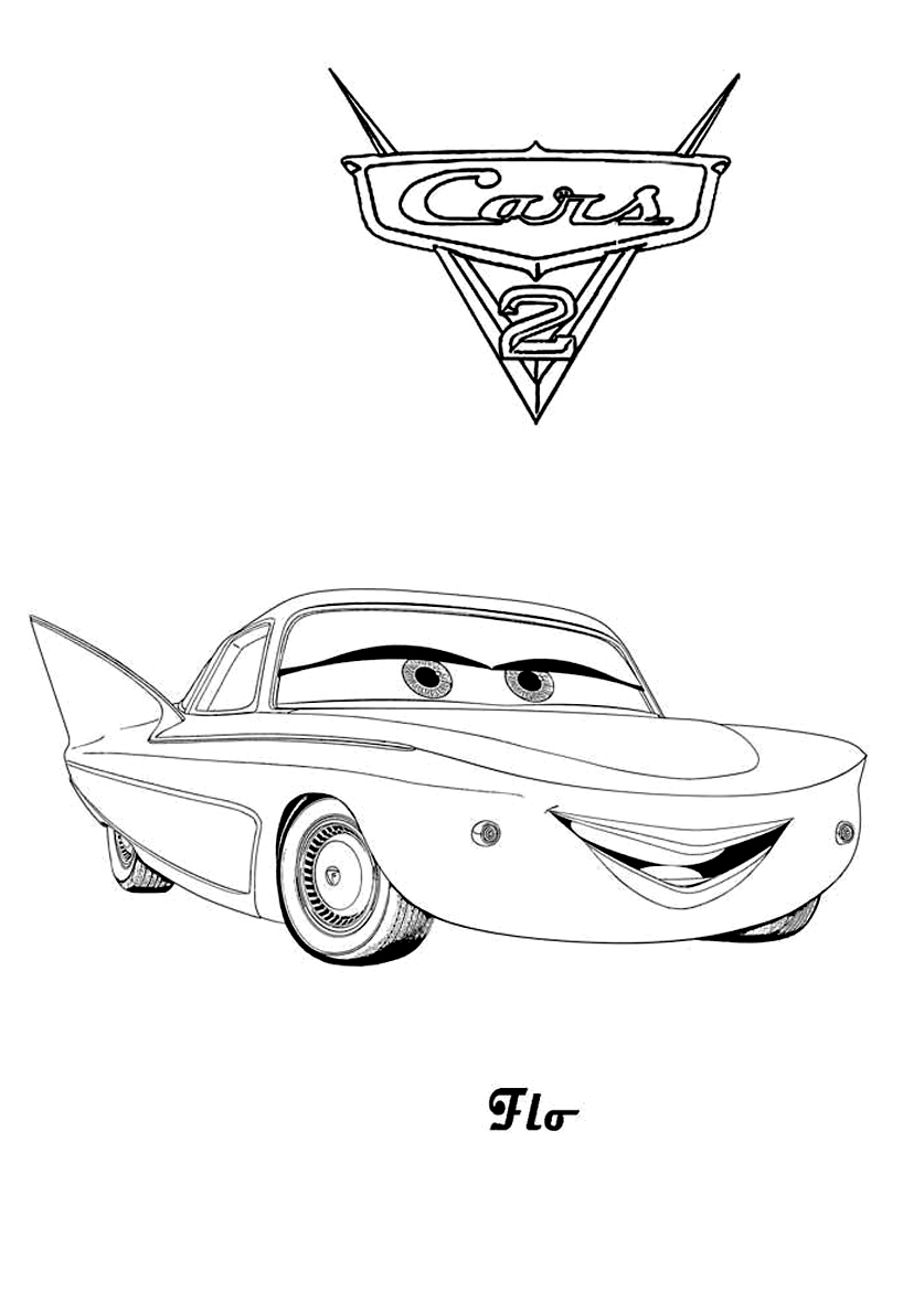 Nice Cars 2 simple coloring pages for kids