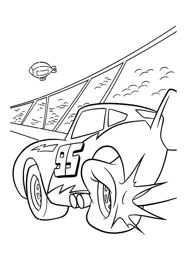 Get your crayons and markers ready to color this Cars coloring page