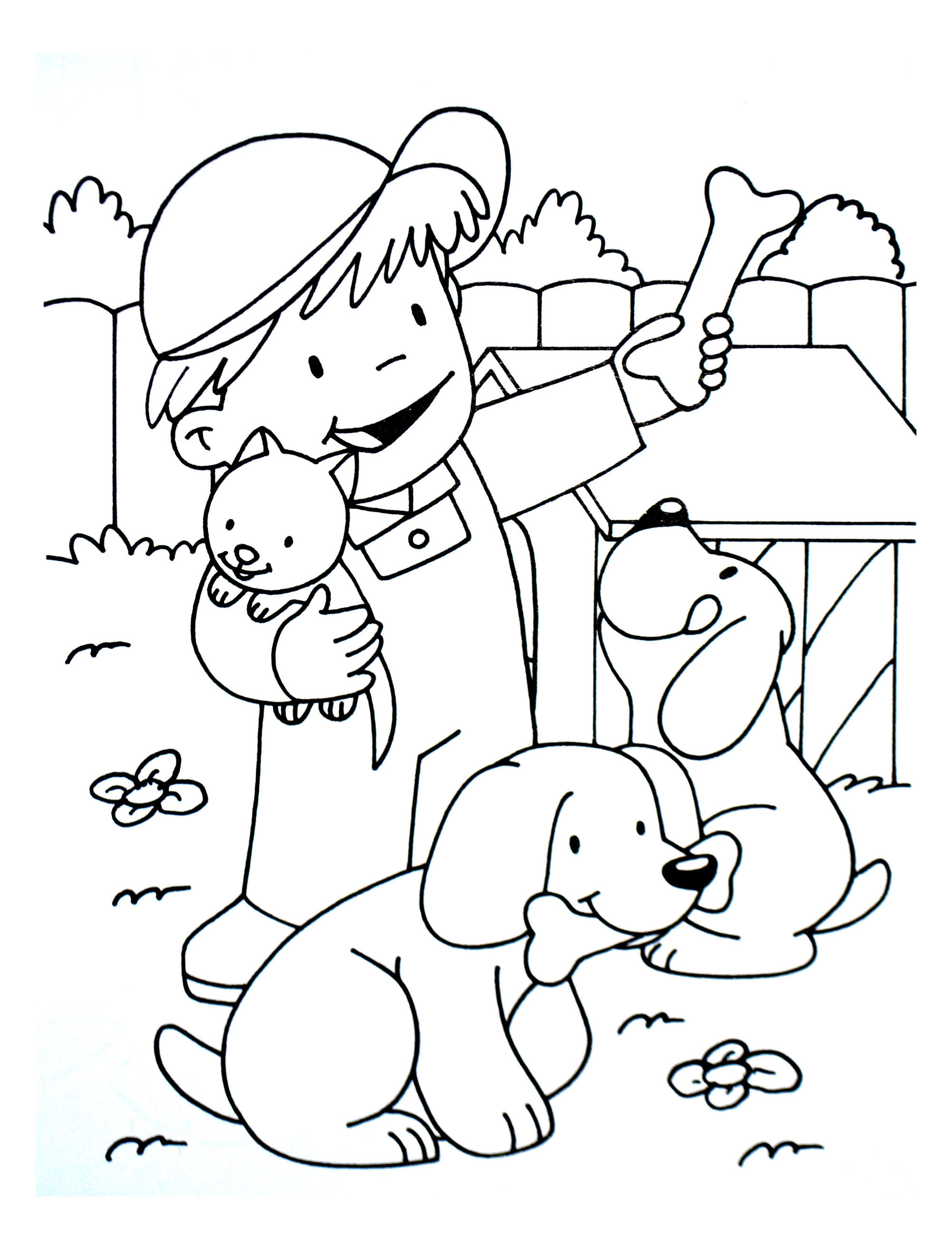 Cat free to color for children - Cats Kids Coloring Pages