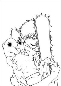 Printable Coloring Page for Kids : Chainsaw man to download for free