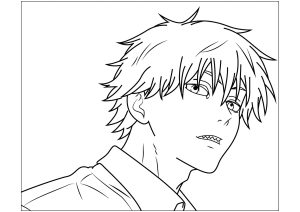 Chainsaw man to color for kids