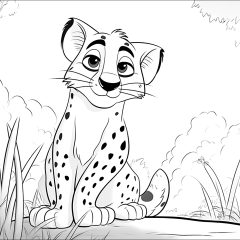 Printable Cheetahs coloring sheets for Kids