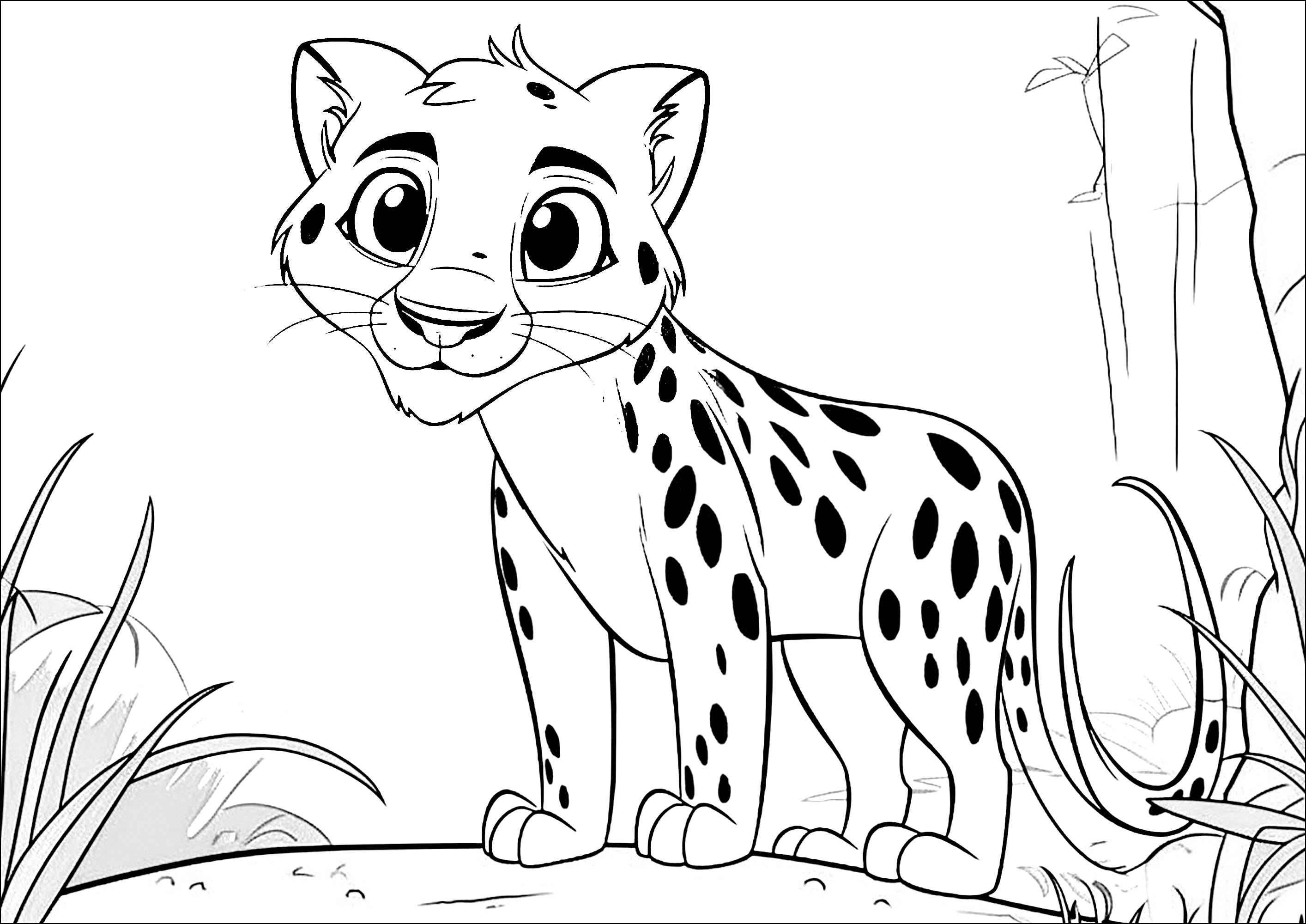 Cheetah coloring pages. Simple coloring, Disney / Pixar style