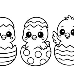 Printable Chick coloring sheets for Kids