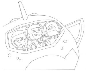 Download the space chimpanzees coloring page (Chimpanzees In Space Coloring Page)
