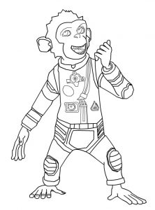 Free printable space chimpanzee coloring page (Chimpanzees In Space Coloring Page)