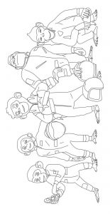 Chimpanzees in space coloring pages for kids