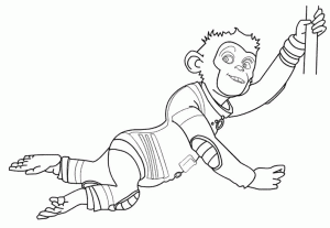 Free space chimpanzees coloring page (Chimpanzees In Space Coloring Page)