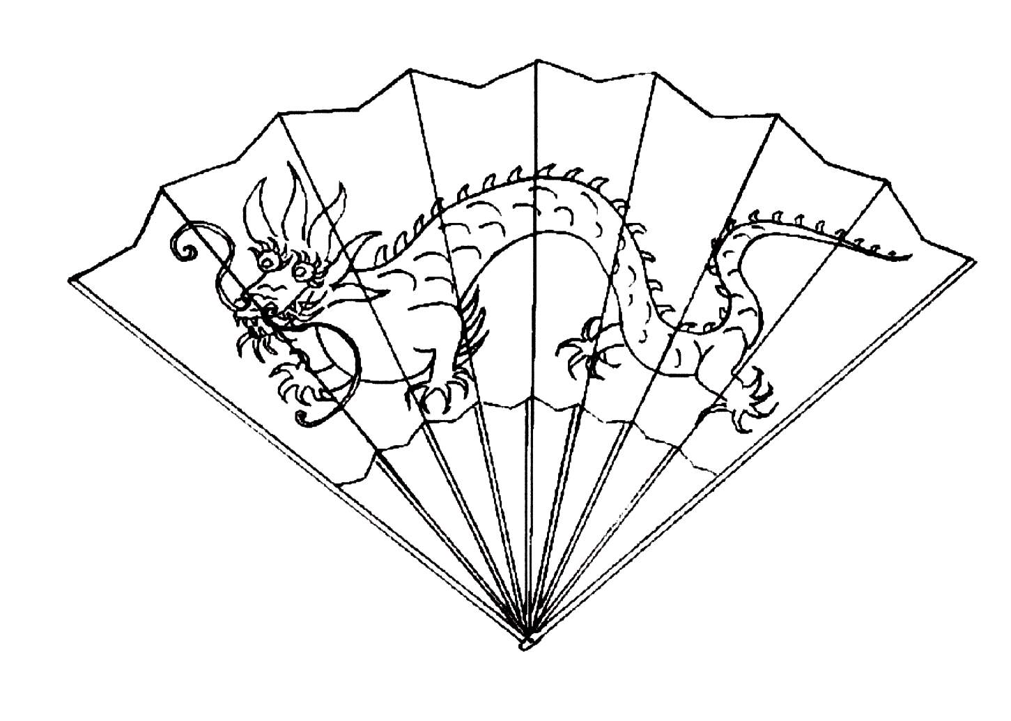 Fan with dragon for Chinese New Year