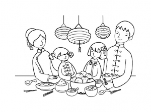 Coloring page chinese new year to print for free