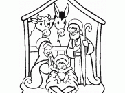 Christmas crib Coloring Pages for Kids