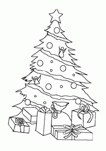 Coloring page christmas tree to print