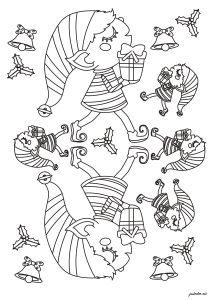 Funny free Christmas coloring page to print and color