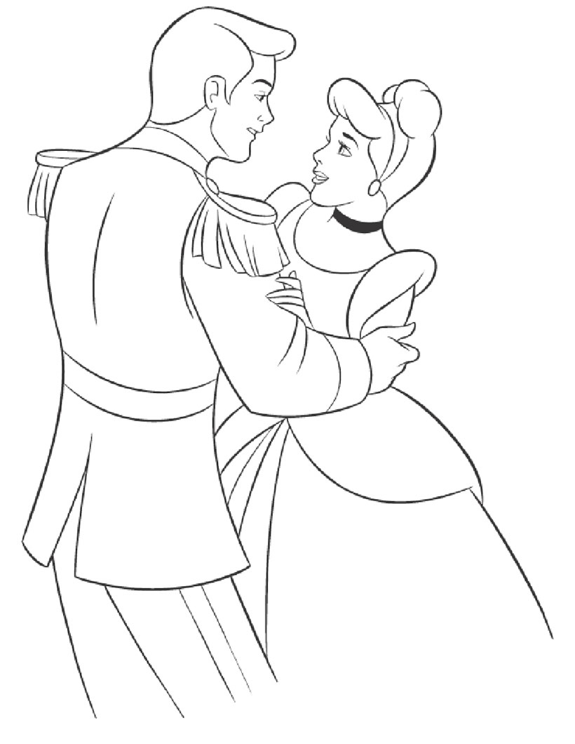 Cinderella coloring pages for kids, printable free | coloing-4kids.com