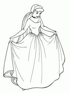Coloring page cinderella to color for children