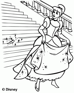 Coloring page cinderella free to color for kids