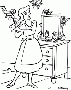 Coloring page cinderella for kids